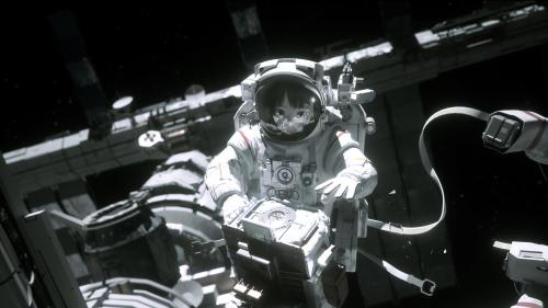 Anime Girl on space