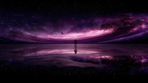 Cosmic Ocean Galaxy Reflection