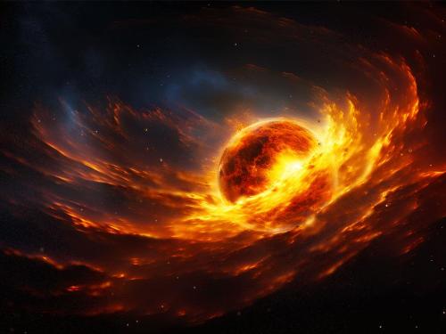Fiery Planet Explosion Digital Wallpaper | Epic Sci-Fi Background for Phone, Tablet &amp; Desktop