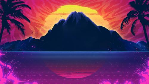 Trials of the Blood Dragon splash screen by Signalnoise