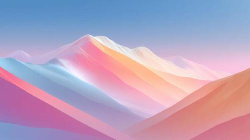 Flowing Pastel Mountain Landscape Art