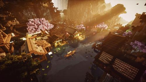 Minecraft Sunset Village