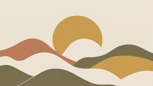 Aesthetic Wavy Mountains made