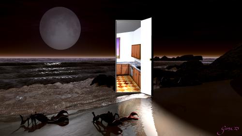 The Drawing Of The Three  Tribute to Stephen King made in Bryce 7.