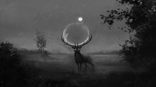 Mythical Stag B&amp;W