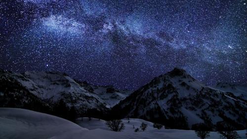Snowy Mountains &amp; Starry Night