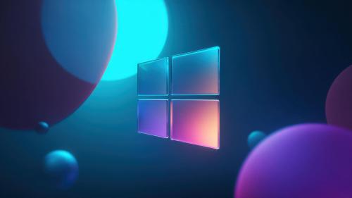 Sleek Windows Logo Vibrant Abstract Digital Art