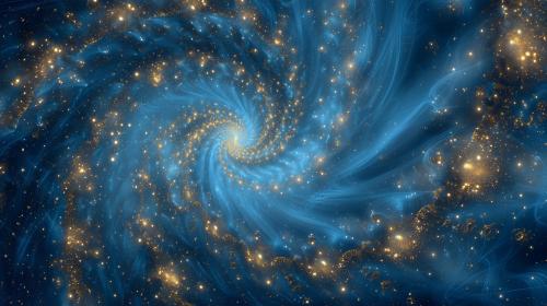 Blue and Gold Spiral Galaxy
