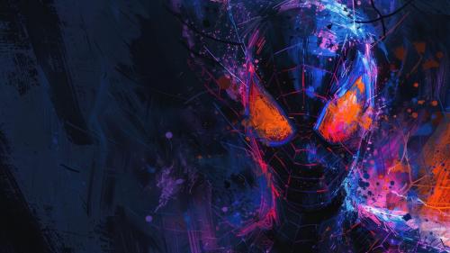 Dramatic Vibrant Spider-Man Art