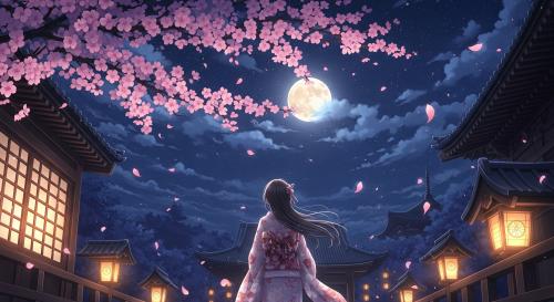 Sakura under the moon 2K