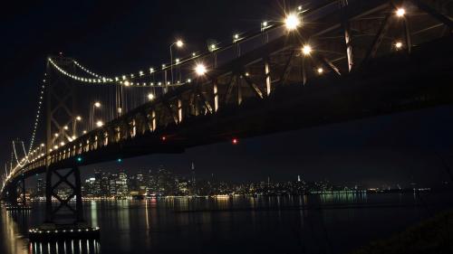 Bay Bridge at night
