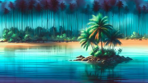 Silent shore II - watercolor