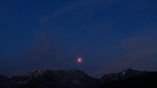 Moon Eclipse Mountains