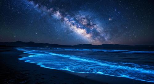 Beautiful beach at night.