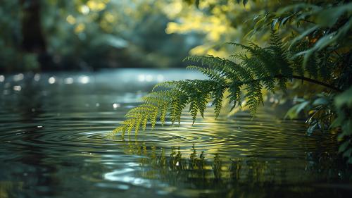 Over calm waters