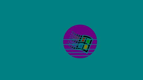Synthwave sun windows 95 wallpaper