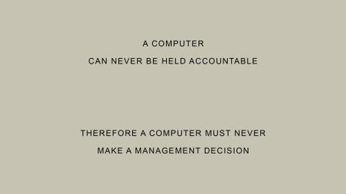 A Computer Can Never...