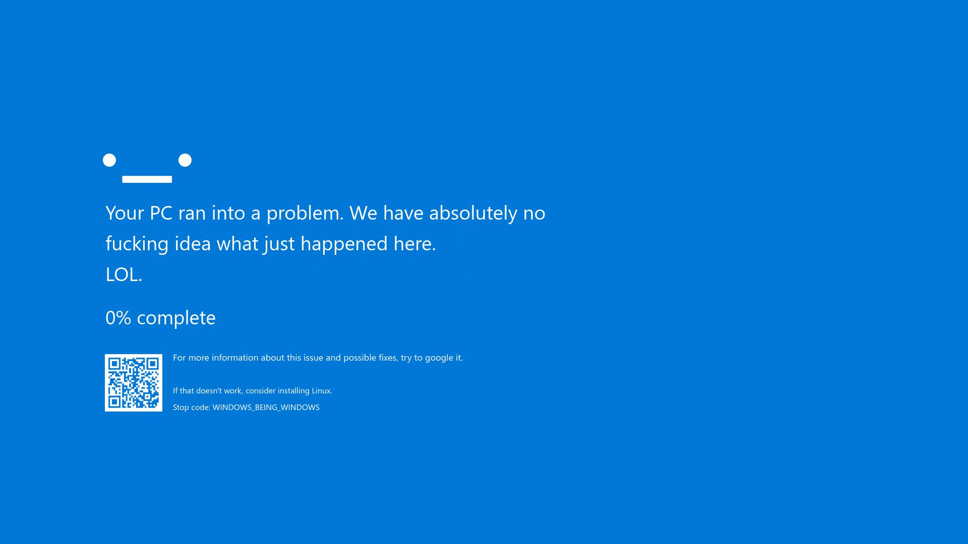 Windows BSOD Parody Wallpaper