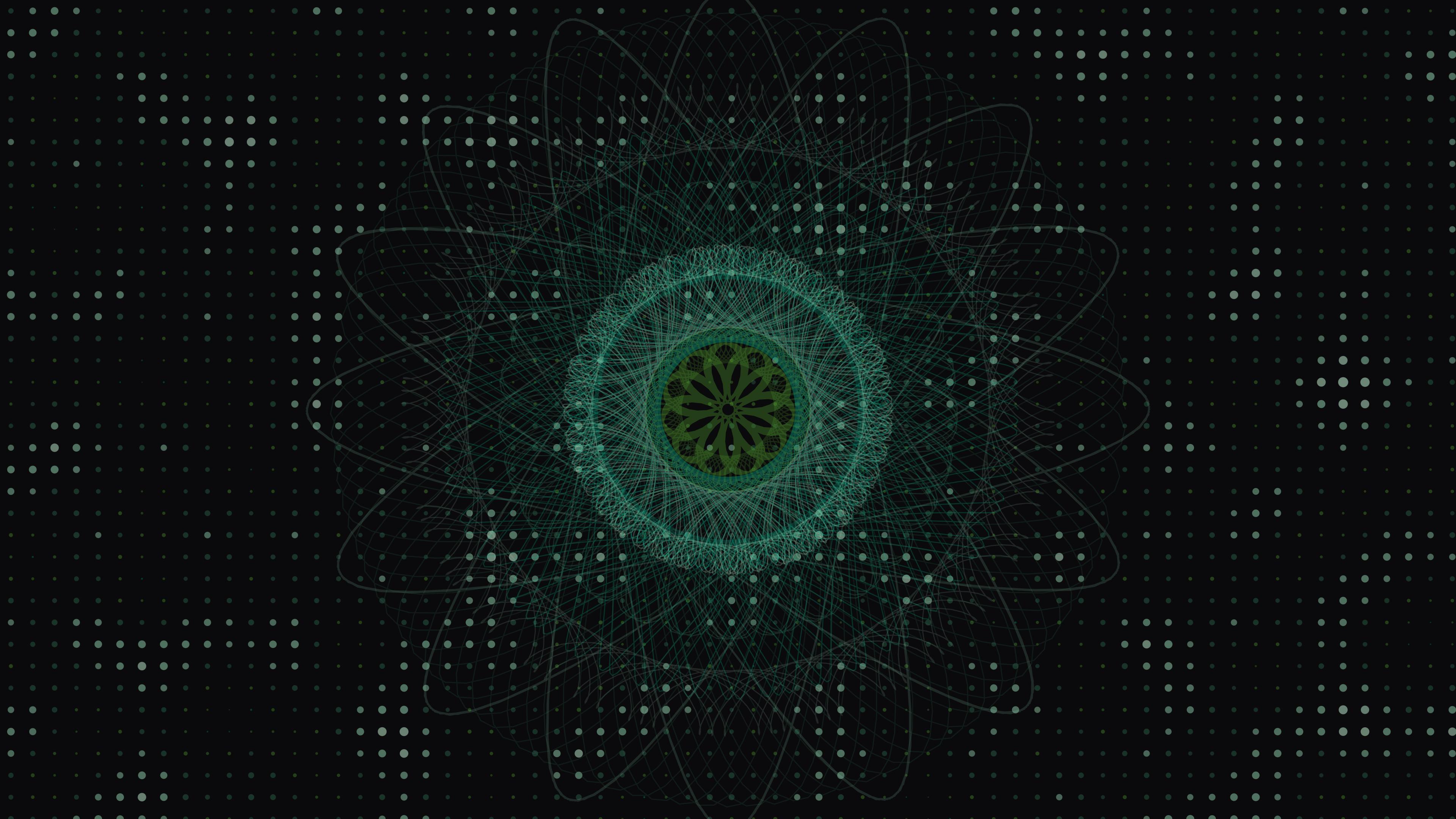 Generative Art Wallpaper . Halftone + Spirograph