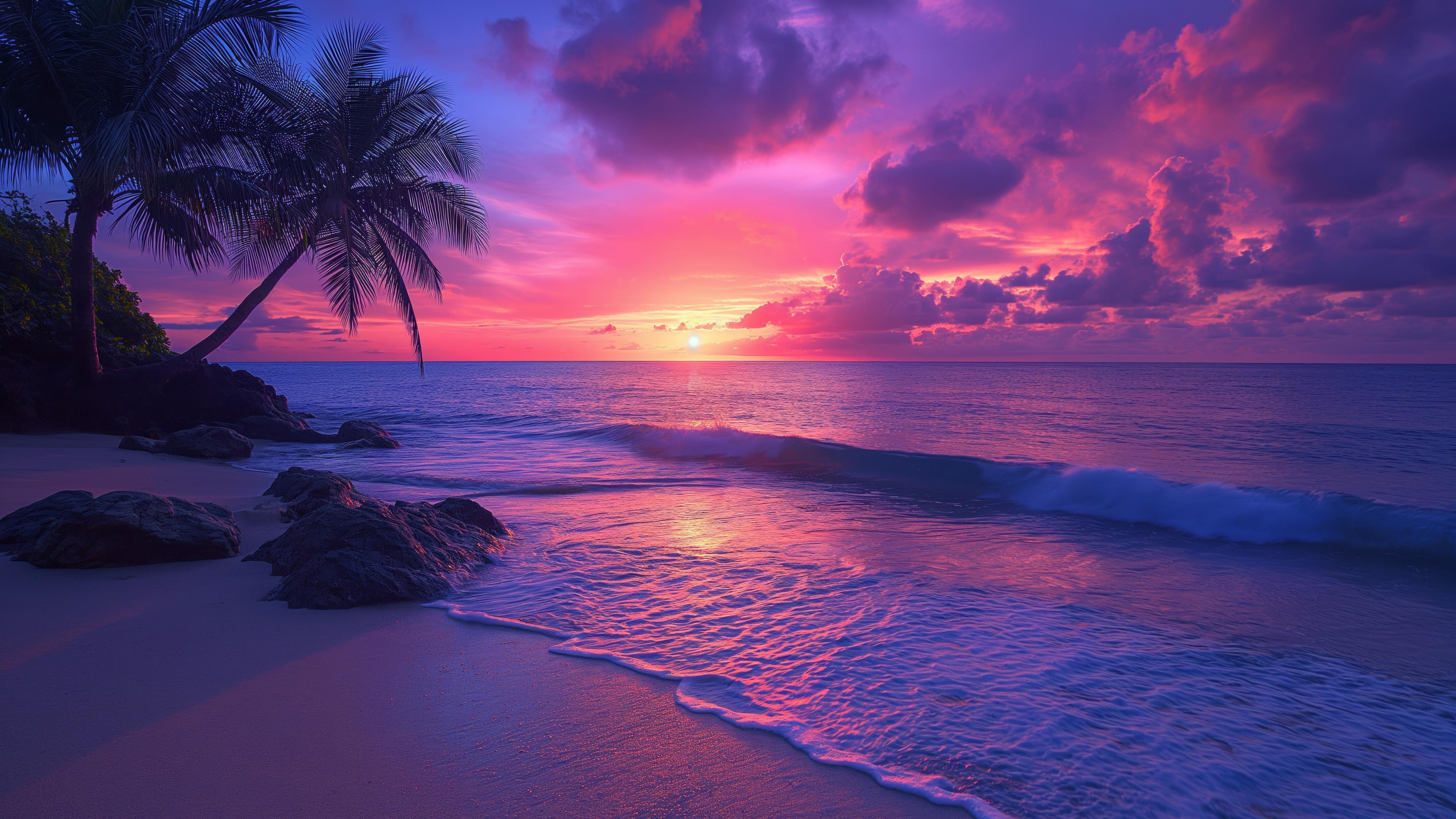 Purple skies and peaceful tides