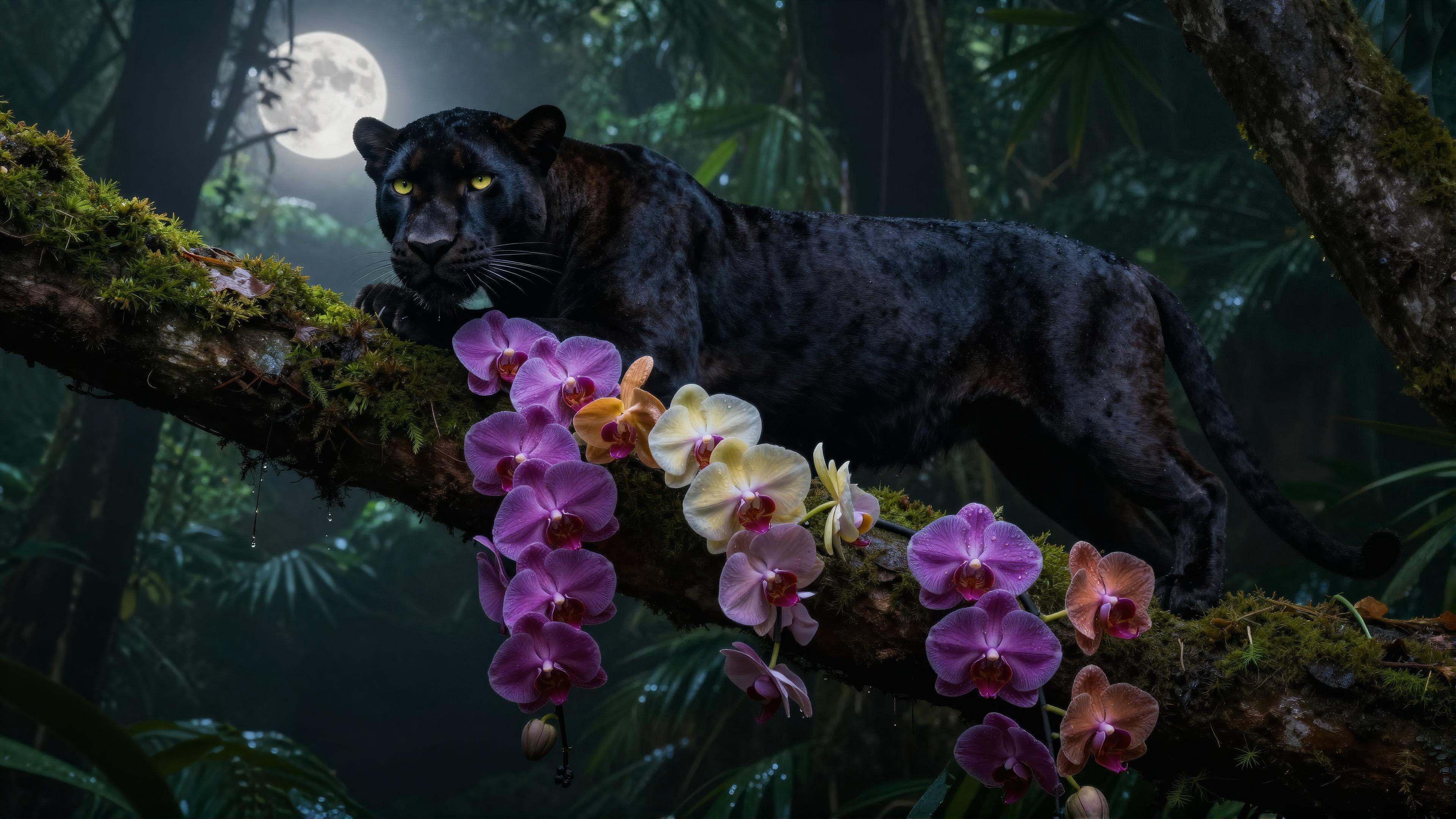 Black Panther in Moonlight