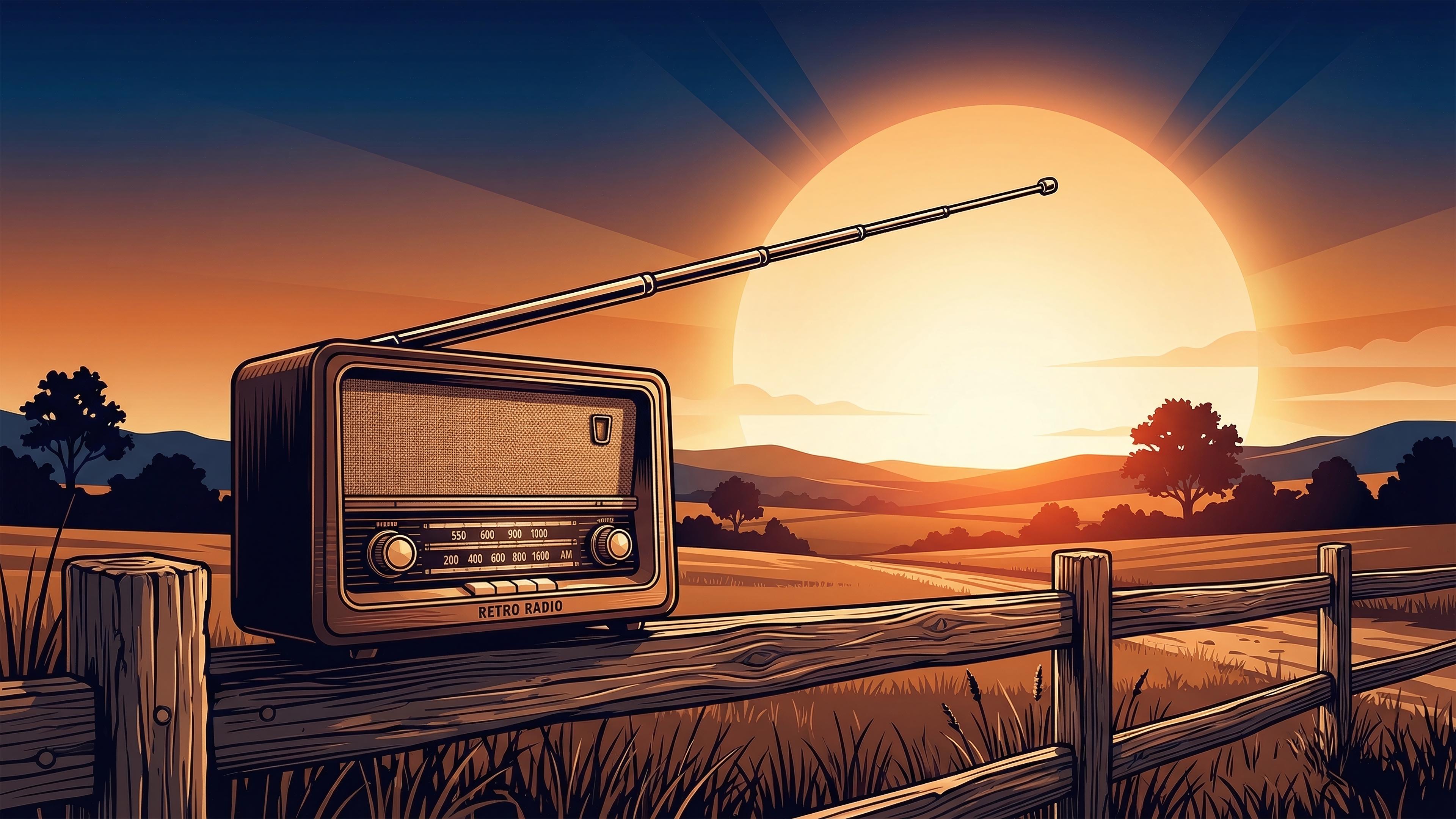 Sunset vintage radio