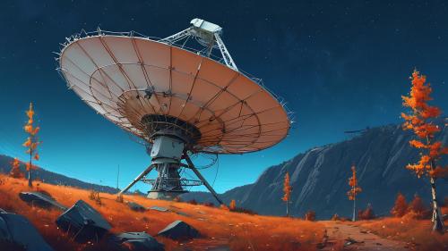 Abandoned radio telescope in Stalehag style.