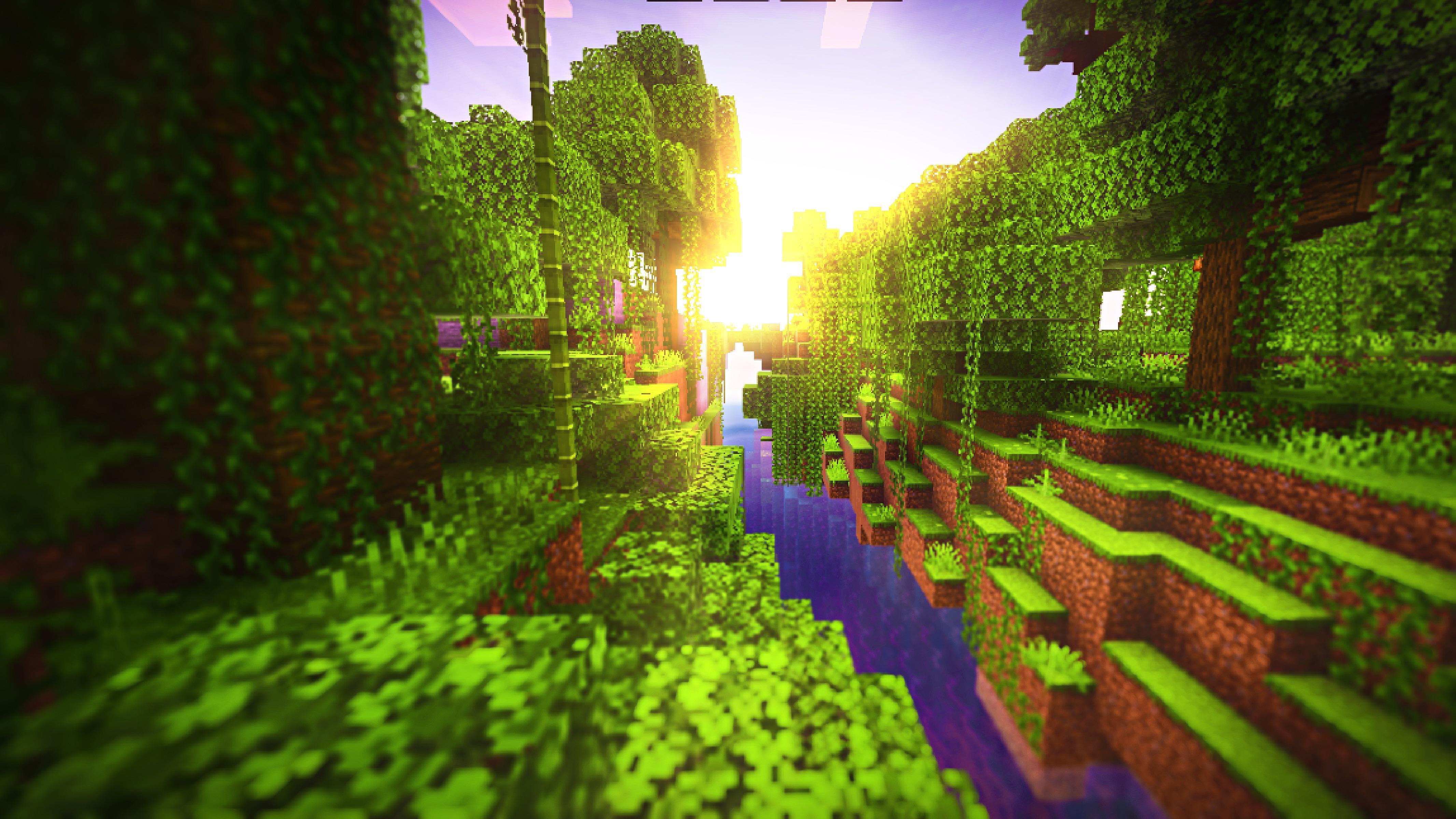 A Minecraft Sunset Wallpaper