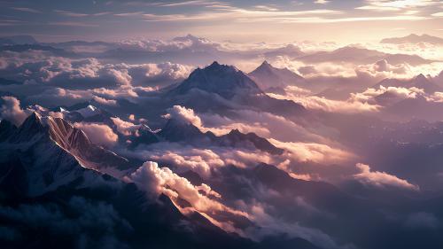 Mountain Range at Sunset