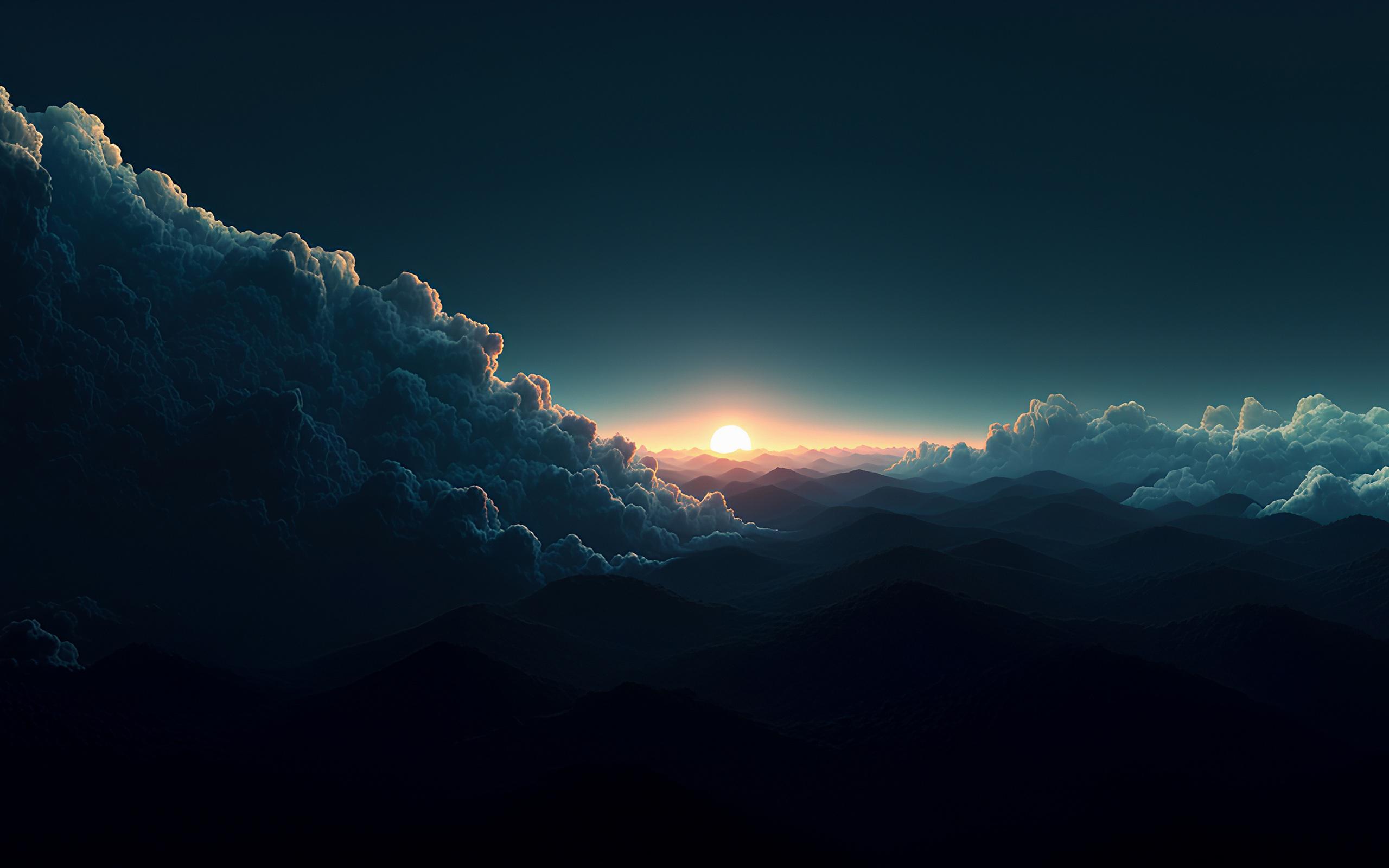 Sunrise Over a Mountain Range