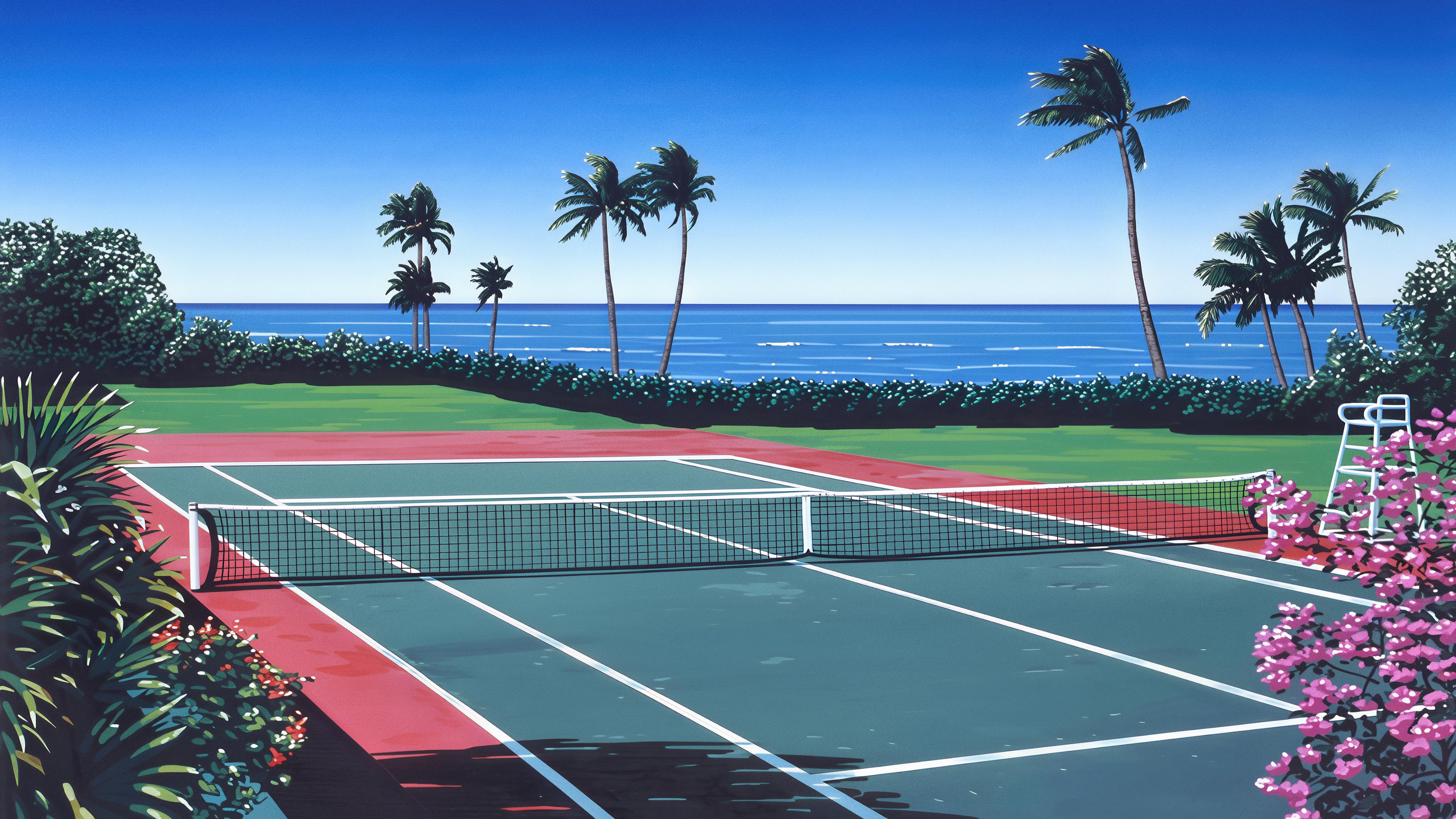 Tennis court by Hisao Kawada