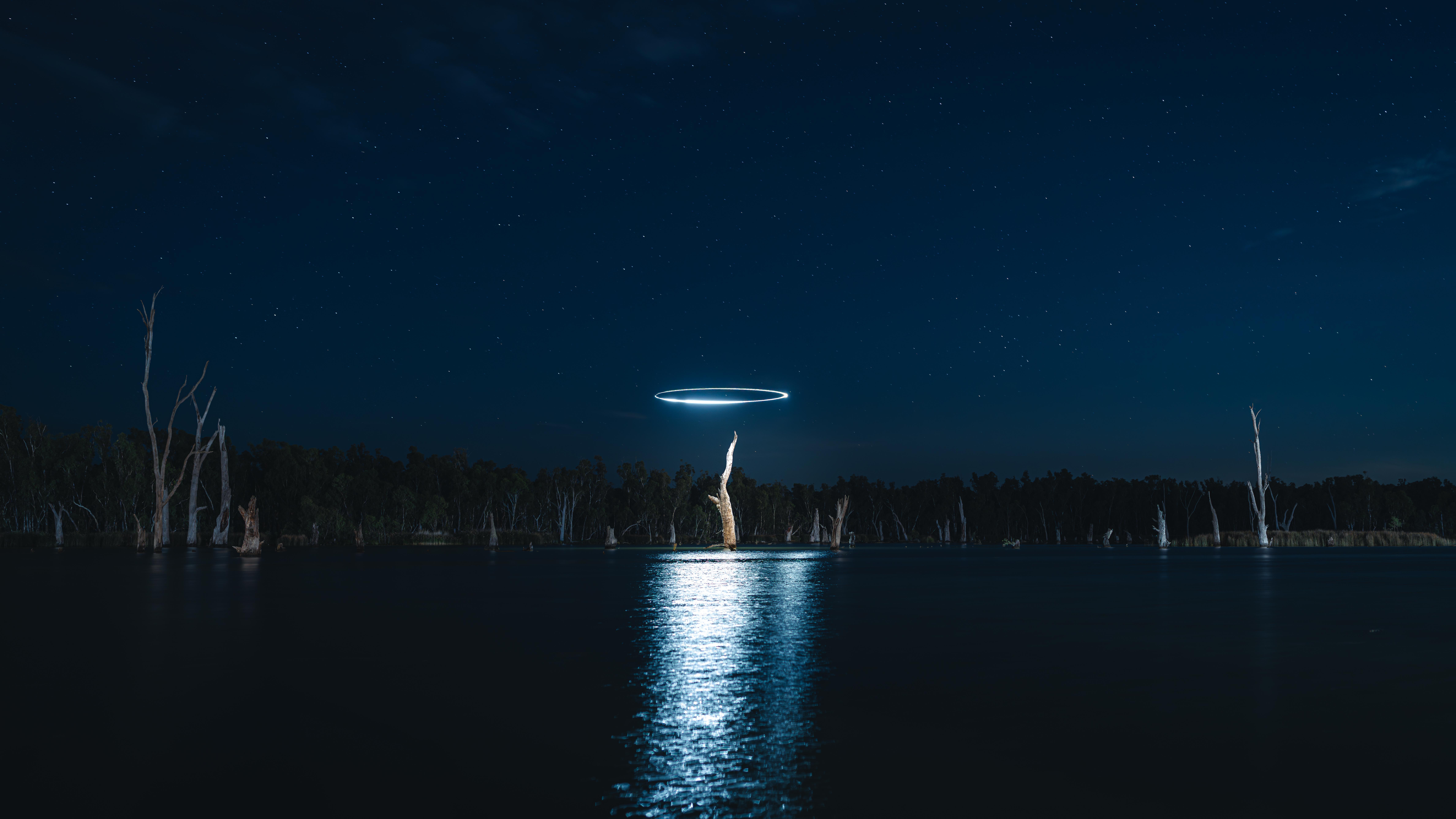 Drone halo over the Australian landscape –