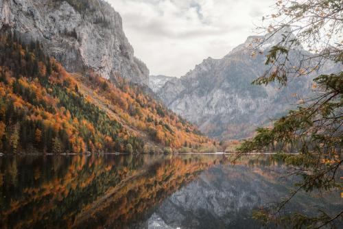 Autumn Alpine Lake Reflection, Austrian Alps