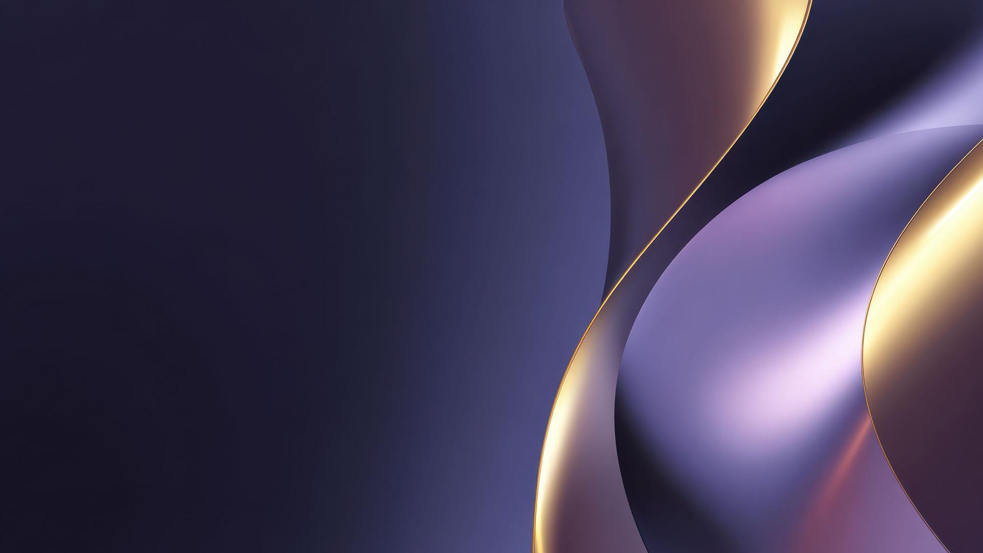 Abstract Purple and Gold Waves