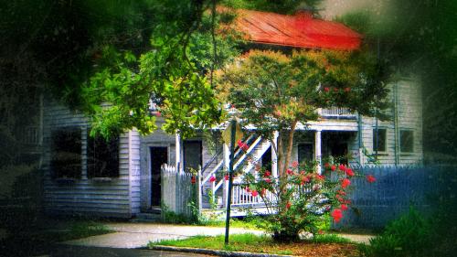 Old Postcard From The USA, House in Charleston