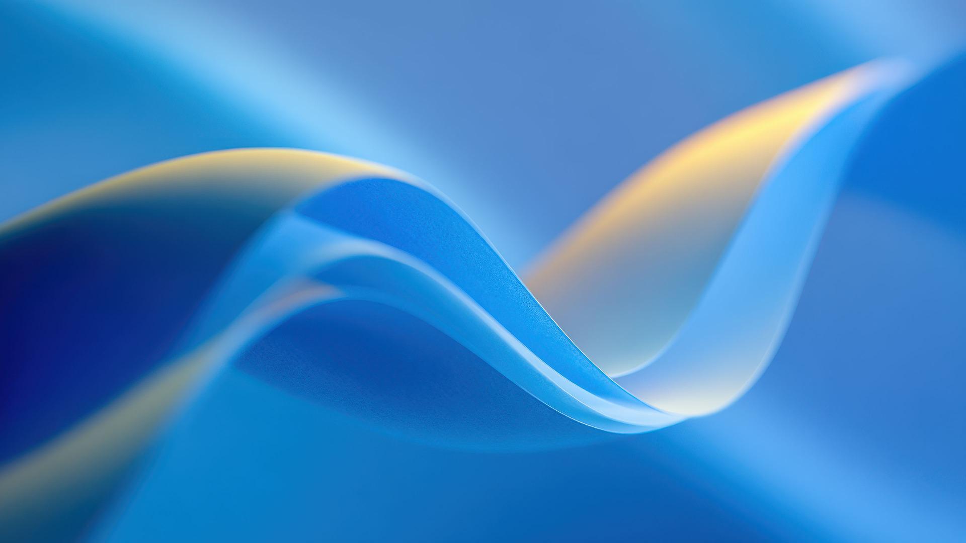 Abstract Blue Waves on Soft Background