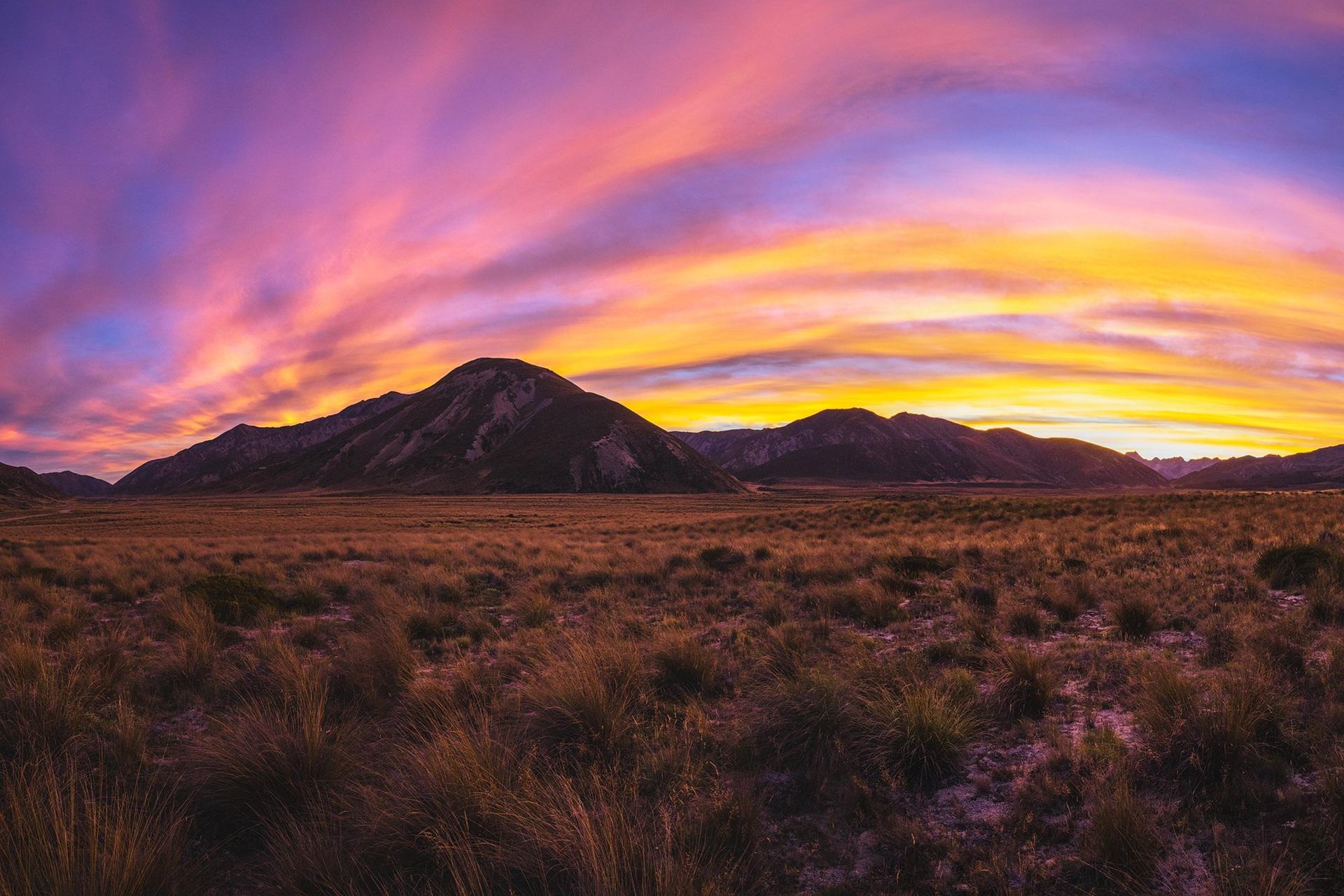 Sunrise In The Canterbury region of New Zealand