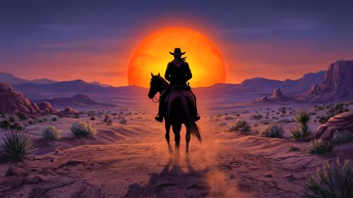Wild West Sunset AI