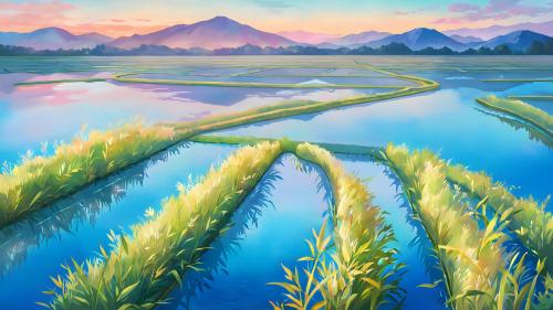 Summer rice fields