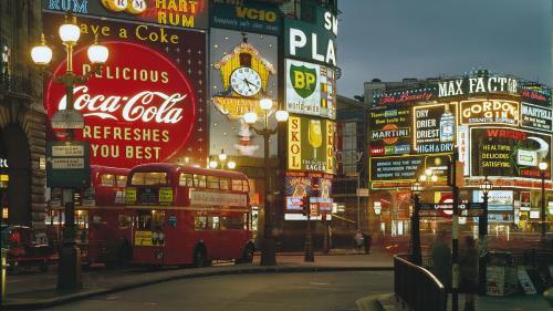 Piccadilly Circus by night, 1965