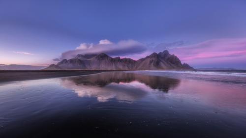 Vestrahorn Mountain Twilight Reflection, Iceland