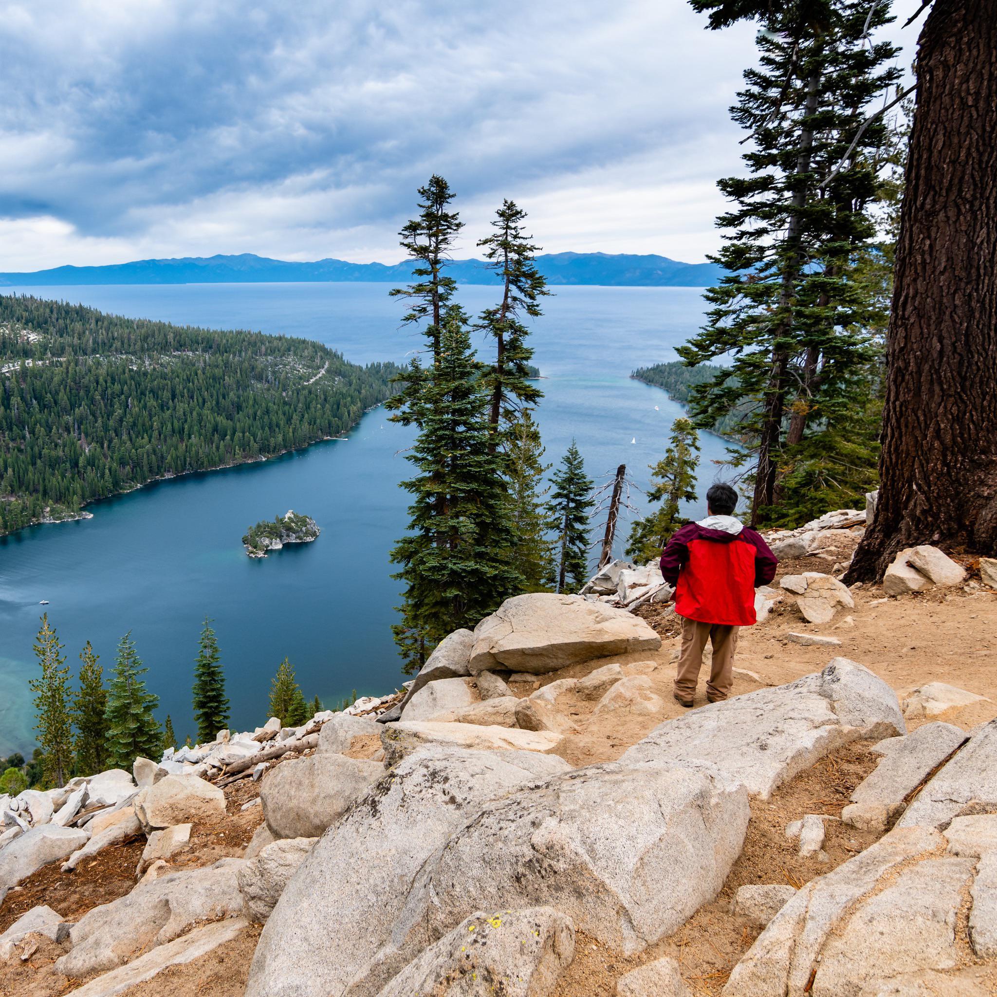 Do you have a favorite spot at the lake? This is a short but steep one mile hike at Lake Tahoe, CA. At 4000 feet, the air is just thin enough to make it tough. But the view is worth it.