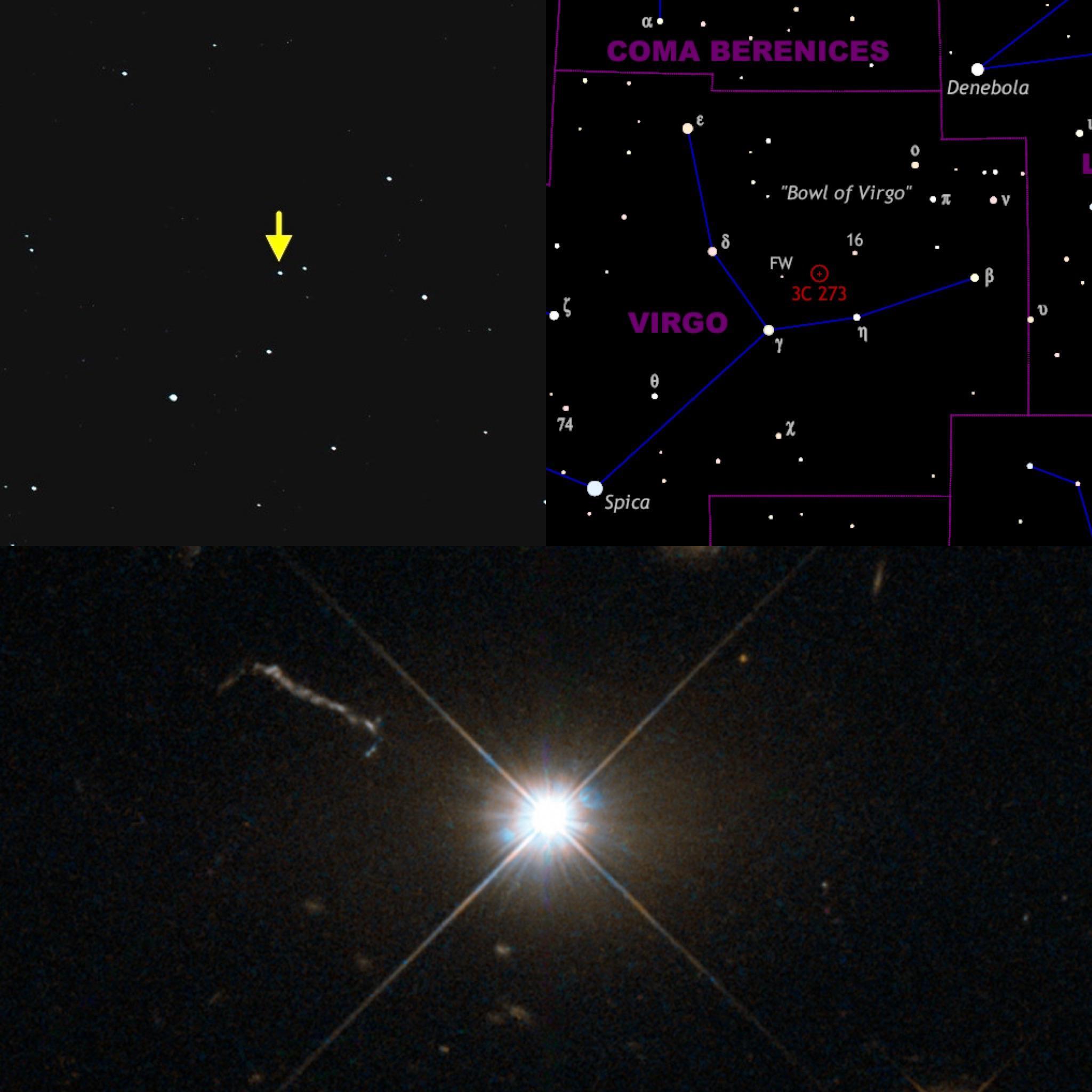 3C 273 Quasar. In the last image photographed by the Hubble Space Telescope.