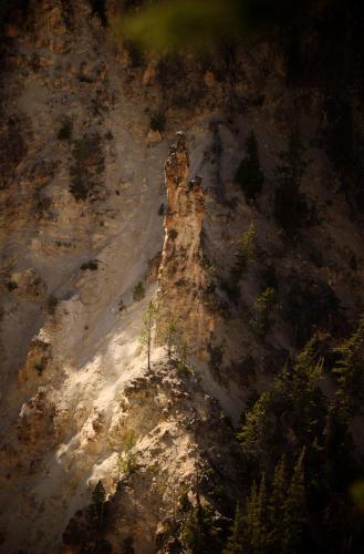 A rock spire in the Grand Canyon of Yellowstone, Wyoming