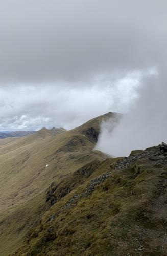 The clouds being held perfectly in place by the ridge between Ben Lawers and Beinn Ghlas in Perthshire, Scotland