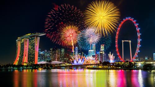 Fireworks in Marina Bay
