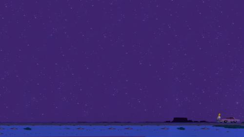 Homer looking at stars