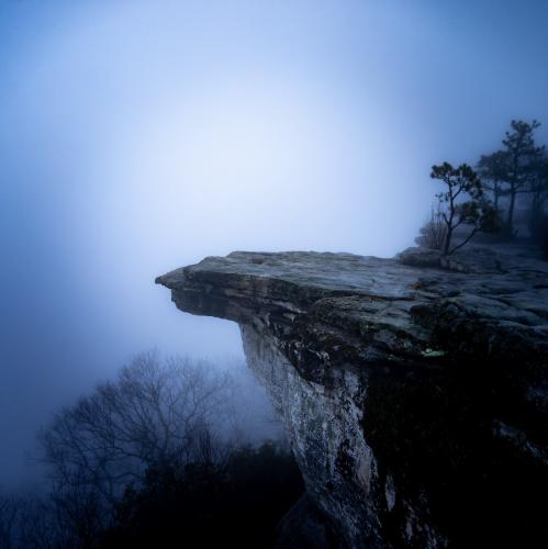 McAfee Knob in Roanoke, VA is eerie and liminal on a foggy day. 6336 × 6336