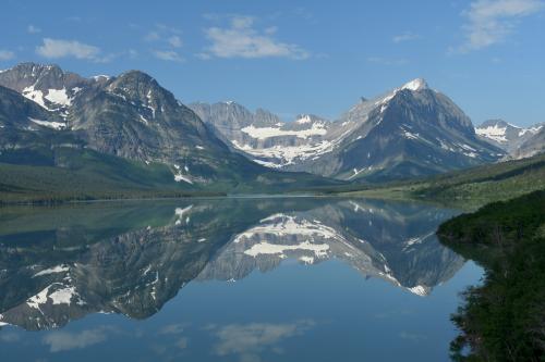 An incredibly rare, windless morning in Many Glacier, Glacier National Park, MT.