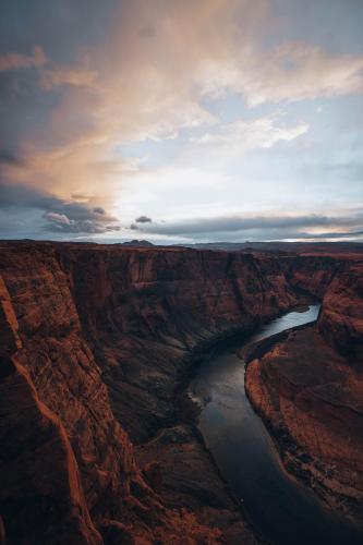 Moody canyon sunset in Arizona, USA